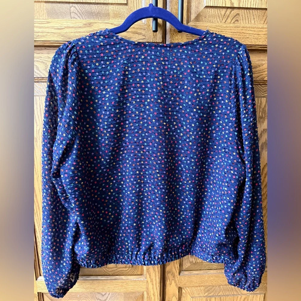 Madewell Lyric Wrap Top in Sugar Dot Size L - Picture 5 of 8